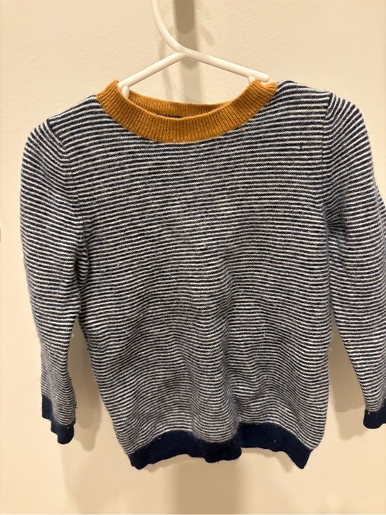 Mini Boden Other - Striped Navy & White Sweater with Mustard Neck